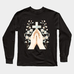 Good Friday heal with beautiful flower Long Sleeve T-Shirt